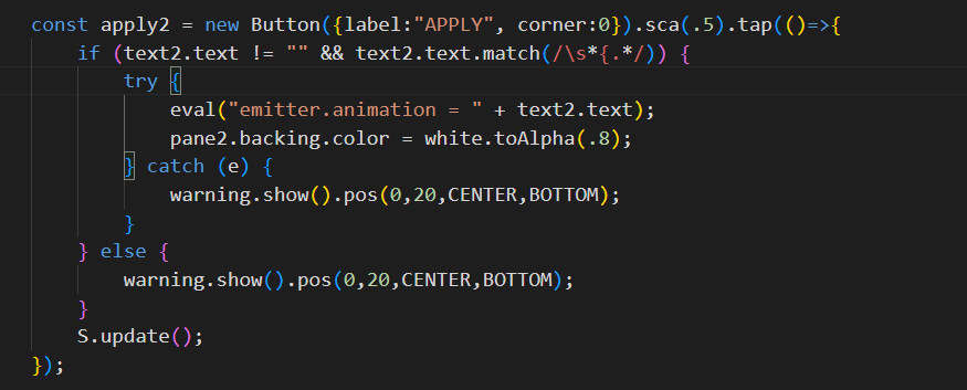 Code with indents for each block and color syntax highlights