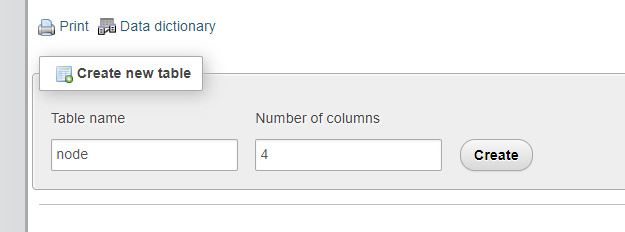 Create a Table in the Database